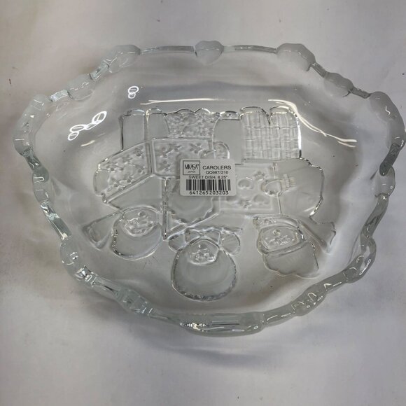 Mikasa Crystal Celebrations Carolers Sweet Dish New in Box - Picture 7 of 9